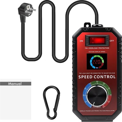 Spanningsregelaar - AC 220V 15A 4000W - Toerental regelaar - Temperatuur Motor Ventilator Snelheidscontroller - Dimmer - Motor spanningsregelaar - toerentalregelaar