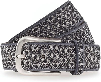 b.belt Riem Tessa Gold Ledergürtel W100 Black / Silver Zwart Veelkleurig