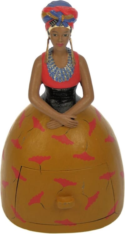 Afrikaanse vrouw met lade 14x13x24cm