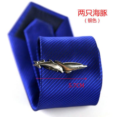 1 st Heren Mode Stropdas Pin Pak Sieraden Metalen Stropdasklemmen Stropdasklem Cadeaus Bar Bruiloft Stoomboot Dolfijn Vliegtuig Tafelgerei Vorm blue