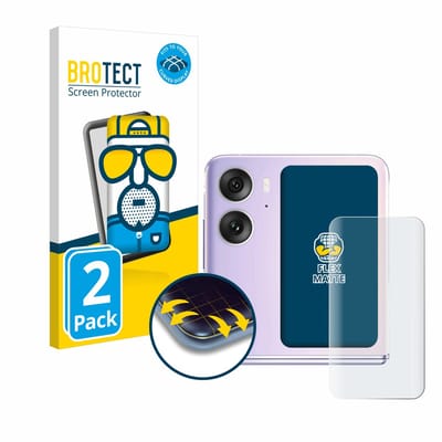 BROTECT - Screenprotector voor Oppo Find N2 Flip (Achterdisplay) - Folie Beschermfolie matte volledig dekking 2 Stuks