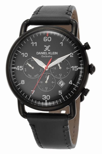 Daniel Klein DK.1.12479-6 - Horloge - Analoog - Mannen - Heren - leren band - Zwart