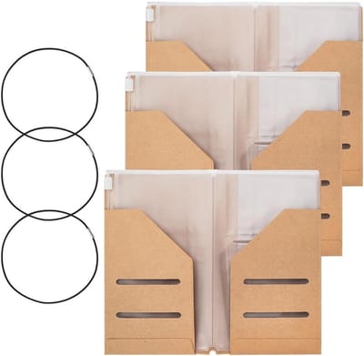Allecto- Accessoires Kit voor Reizigers - Notebook - BurlyWood Kraft Papier - Kaarthouder - PVC Zakken - Nylon Elastische Touwen - Paspoort Size - Boek Accessoires - Voor Reiziger - Volwassen - DIY - Maken