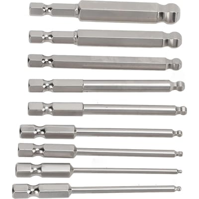 9 stuks 75 mm Magnetische Schroevendraaier Bit Set Kogelkop 1/4 Inch Zeskant Schacht Zeskant Schroevendraaier Boorbit Set