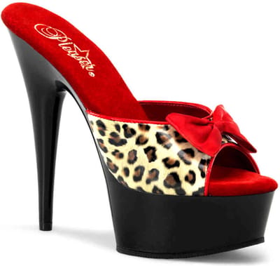 Pleaser - DELIGHT6016 Muiltjes - Paaldans schoenen - 36 Shoes - Rood/Bruin
