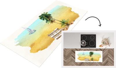 Keukenloper - Loper keuken - Strand - Boot - Tas - Palmboom - 120x50 cm - Keukenloper vinyl