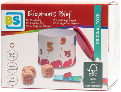 BS Toys Olifantenbluf - Hout - FSC - Dobbelspel - 3 tot 6 spelers