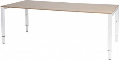 Verstelbaar Bureau - Domino 200x90 Havana Kersen - wit frame