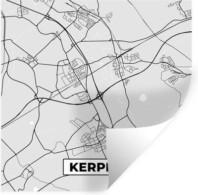 Muurstickers - Sticker Folie - Kerpen - Kaart - Stadskaart - Duitsland - Plattegrond - 100x100 cm - Plakfolie - Muurstickers Kinderkamer - Zelfklevend Behang XXL - Zelfklevend behangpapier - Stickerfolie
