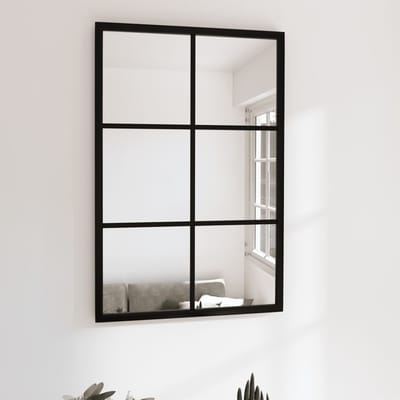 vidaXL - Wandspiegel - 60x40 - cm - metaal - zwart
