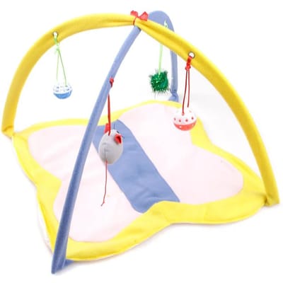 Lit Tente pour Chaton Jouet pour Chat avec 4 Pendentifs Jouets Clochettes Amusants Hamac Léger pour Chat Sûr Multifonctionnel Pour la Maison Décoration Accessoires pour Chien