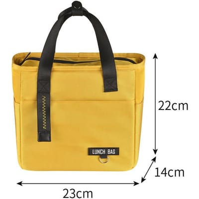 Boîte à déjeuner Bento isolée, sac thermique de grande capacité, sacs de rangement des aliments à fermeture éclair, conteneur pour femmes, sacs à main de pique-nique de voyage plus frais black