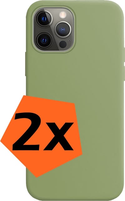 Hoes - 2 Stuks - Geschikt voor Apple iPhone 14 Pro - Sterk & Shockproof - Case Siliconen - Back Cover - Telefoon Hoes - Groen