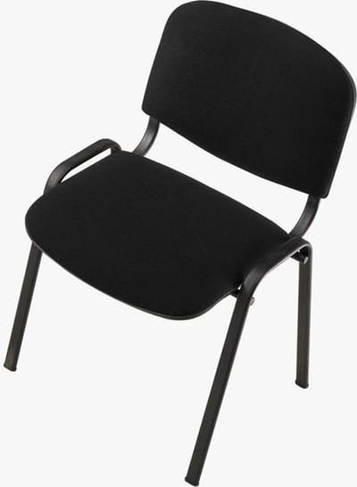 Vergaderstoel of conferentiestoel basic chroom frame met armleuningen Helblauw stof