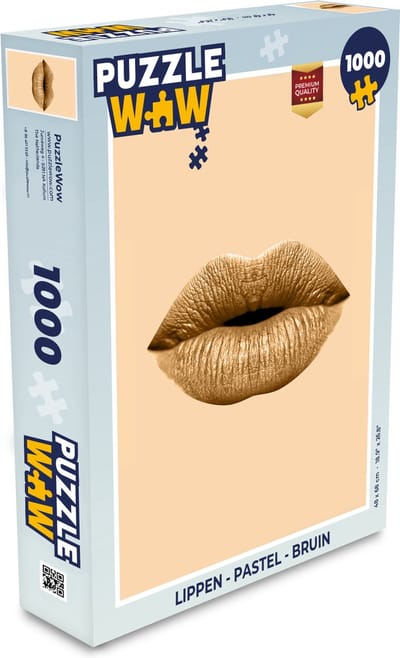 Puzzel Lippen - Pastel - Bruin - Legpuzzel - Puzzel 1000 stukjes volwassenen