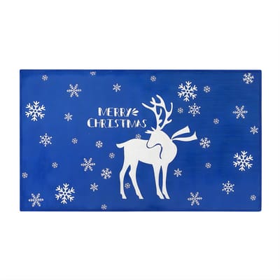 Kerst Deurmat - Voor Indoor & Outdoor - Anti-Slip, Dirt Trapper Welkom Mat - 50x80 cm, Klein Tapijt - Blauw-50 cm x 80 cm