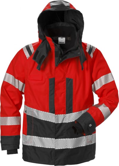 Fristads Hi Vis Airtech® Shelljack Klasse 3 4515 Gtt - Hi-Vis rood/zwart - 3XL