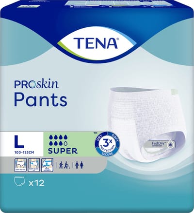 TENA Proskin Pants Super - Large, 12 stuks . Voordeelbundel met 2 verpakkingen