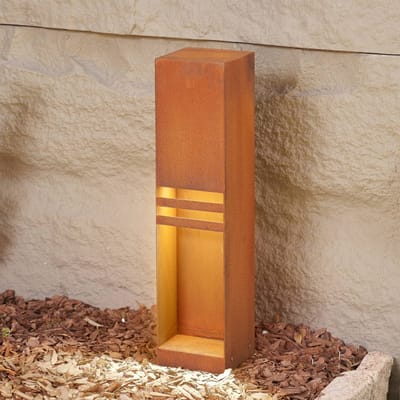 Lucande LED sokkellamp Oxido, roestkleurig, hoogte 50 cm, IP44