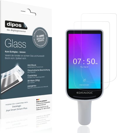 dipos – 2x Pantserfolie geschikt voor Datalogic Joya Smart Smart Plus | 9H Screenprotector