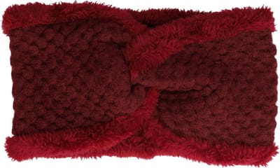 Haarsoires Haarband Twist 12cm – Teddy 10% Wol – Gebreide Stof – Rood - Zachte Knoop Hoofdband - Haaraccessoire voor Dames & Meisjes
