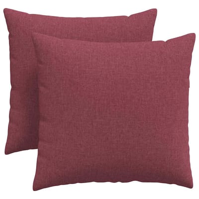 vidaXL - Zitkussens - 2 - st - Stof - Wijnrood - 45 - x - 45 - cm