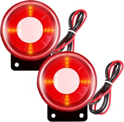 Zoemeralarm Set - Lichtalarm Sirene - Veiligheid Verhoging - 120 dB Geluidsniveau - 2 Stuks - Rood