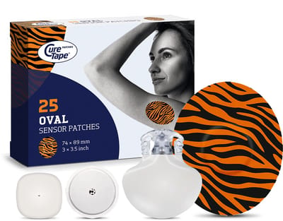 CureTape Patches ART - Sensor Pleisters - Tiger - Pleisters voor Freestyle Libre, Dexcom en Medtronic Guardian sensoren - 25 Stuk(s)