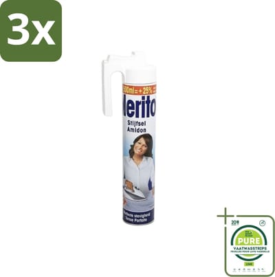 3 x Merito - Stijfsel - 500 ml - Grootverpakking - Stijfsel - Kledingverzorging - Linnen - Strijken - Frisse Geur