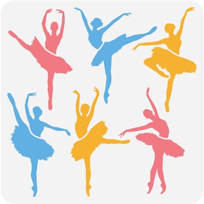 Dailygoods- Stencil Ballerina 30x30cm - Herbruikbaar Stencil - DIY Kunst en Ambacht - Silhouet Patronen - Creatieve Inspiratie - Hoogwaardige Kunstaccessoires - Schilderstencil
