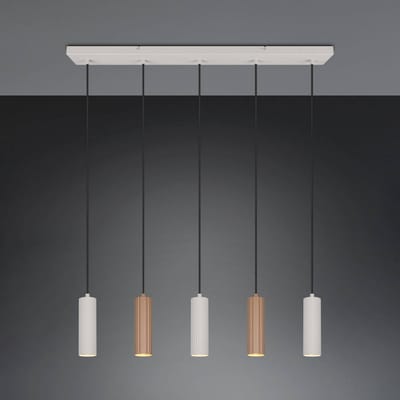 TRIO SOKA - Hanglamp - Mokka - excl. 5x GU10 5 W - Plafondbevestiging - In hoogte verstelbaar