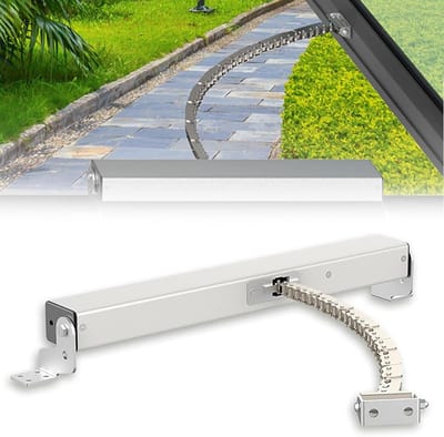 Elektrische Raamopener - Kettingaandrijving - Automatische Ventilatie - Afstandsbediening & Schakelaar - 600 mm Uitslag - Zilver
