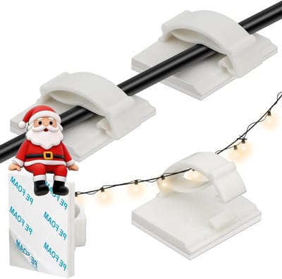 Zelfklevende Kabelhouders, 50 Stuks, Kabelorganizer en Kabelclips voor Binnen en Buiten, Wit