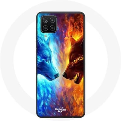 Samsung Galaxy A12 ijs- en vuurwolf-hoesje