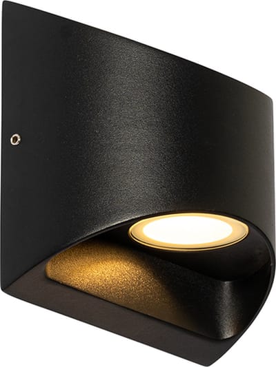 QAZQA mal - Moderne LED Wandlamp voor buiten - 2 lichts - D 6.95 cm - Zwart - Buitenverlichting