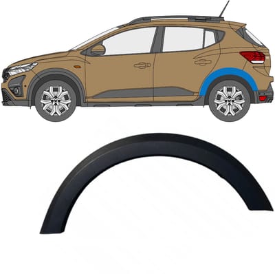 Zijlijst sierlijst achterspatbord voor Dacia Sandero 2021- / Links