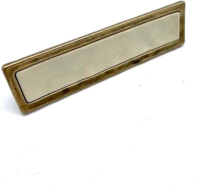 Greep Messing patina met ivoor inleg rechthoekig 64mm