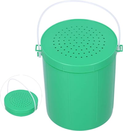 Visaas Emmer - Aas Container - Buitenvissen - Ademend Deksel - 13x11x10 cm - Groen