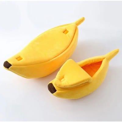 Banaanvormig huisdierbed voor extra kleine honden en katten Huisdier Zacht Kussen Wasbaar Huisdier Bananenbed M55x20x15