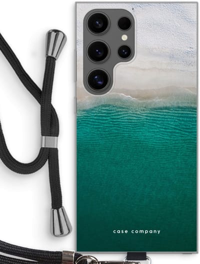 Case Company® - Hoesje met koord geschikt voor Samsung Galaxy S24 Ultra hoesje met Koord - Stranded - Telefoonhoesje met Zwart Koord - Bescherming aan alle Kanten en Over de Schermrand