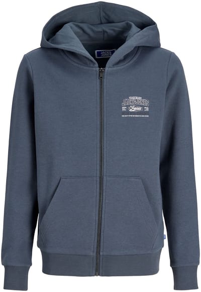 Jack & Jones Kids Logo 2col Sweatshirt Met Rits Blauw 8 Years Jongen