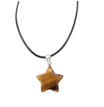 Gothic ketting - Heks - Wicca - Punk - Ster steen tijgeroog
