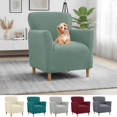 Zachte en Rekbare Hoes voor Armstoel, Wasbare Bescherming voor Relaxfauteuils in Lichtgroen, Ideaal voor Woonkamer en Clubstoelen