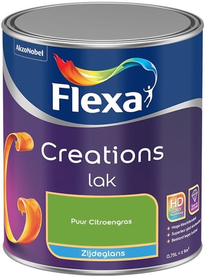 Flexa - Creations Lak Zijdeglans - Puur Citroengras - Mengverf - 750 Ml