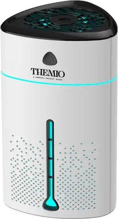 Themio Luchtbevochtiger - Wit/Zwart - 1L - Aroma Diffusers - Zware Mist Bevochtiger - Humidifier - geurverspreider- Sfeerverlichting