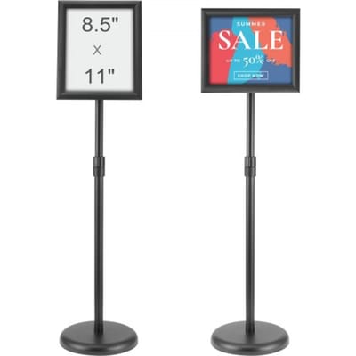VEVOR Informatiestandaard met Voet 279 x 216 mm Informatiestandaard in Hoogte Verstelbaar 820-1250 mm Posterstandaard, Robuuste Bordhouderstandaard Gevuld met Zand of Water, voor Displays, Reclame