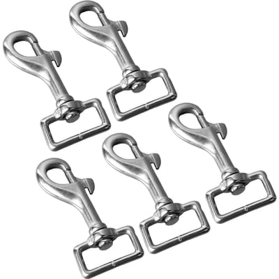 5 STKS 27mm Vierkante Staart Snap Haken 360 Graden Draaibare Haak 316 Roestvrij Staal Veer Sluitingen voor Riem Hond Leash gray