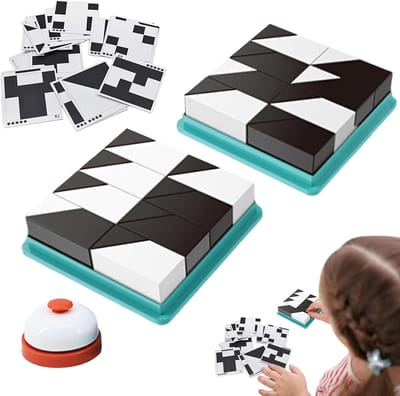 Denkpuzzel Blokken - Houten Puzzels - Educatief Spel - Inclusief Opbergbak - 26 x 26 x 5.5 cm