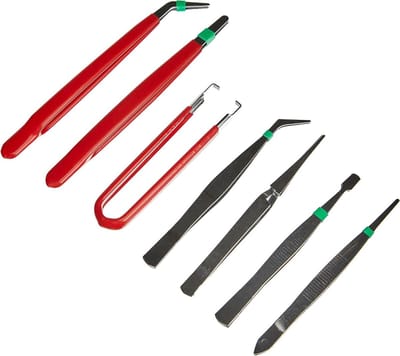Pincet Set - Precisie Tangen - Delicaat Werk - Koolstofstaal Constructie - 7 Stuks - Meerkleurig