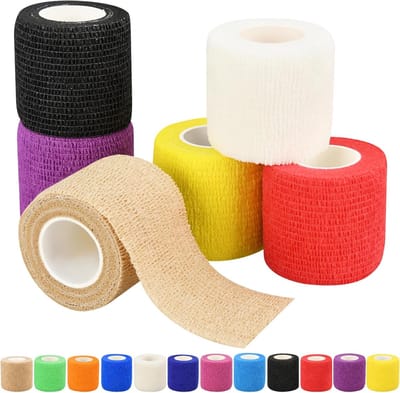 6 rollen zelfklevende verbanden, beschermers voor de poten van huisdieren, geschikt voor sport, polsen, enkels en gezwollen plekken - meerkleurig, 5 cm x 4,5 m